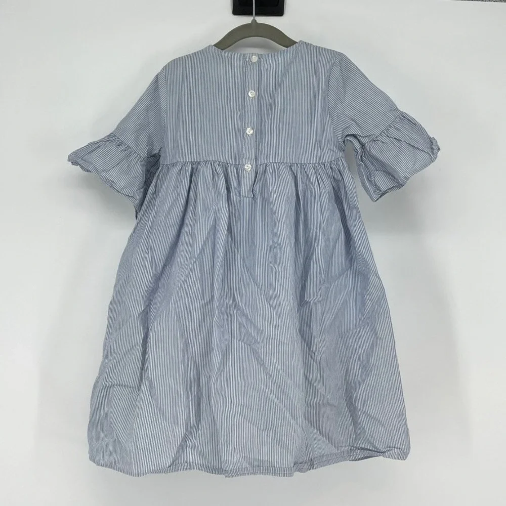 LC Waikiki Girls Striped Dress Size 5-6Y Embroidered Detail Cute‎ Summer